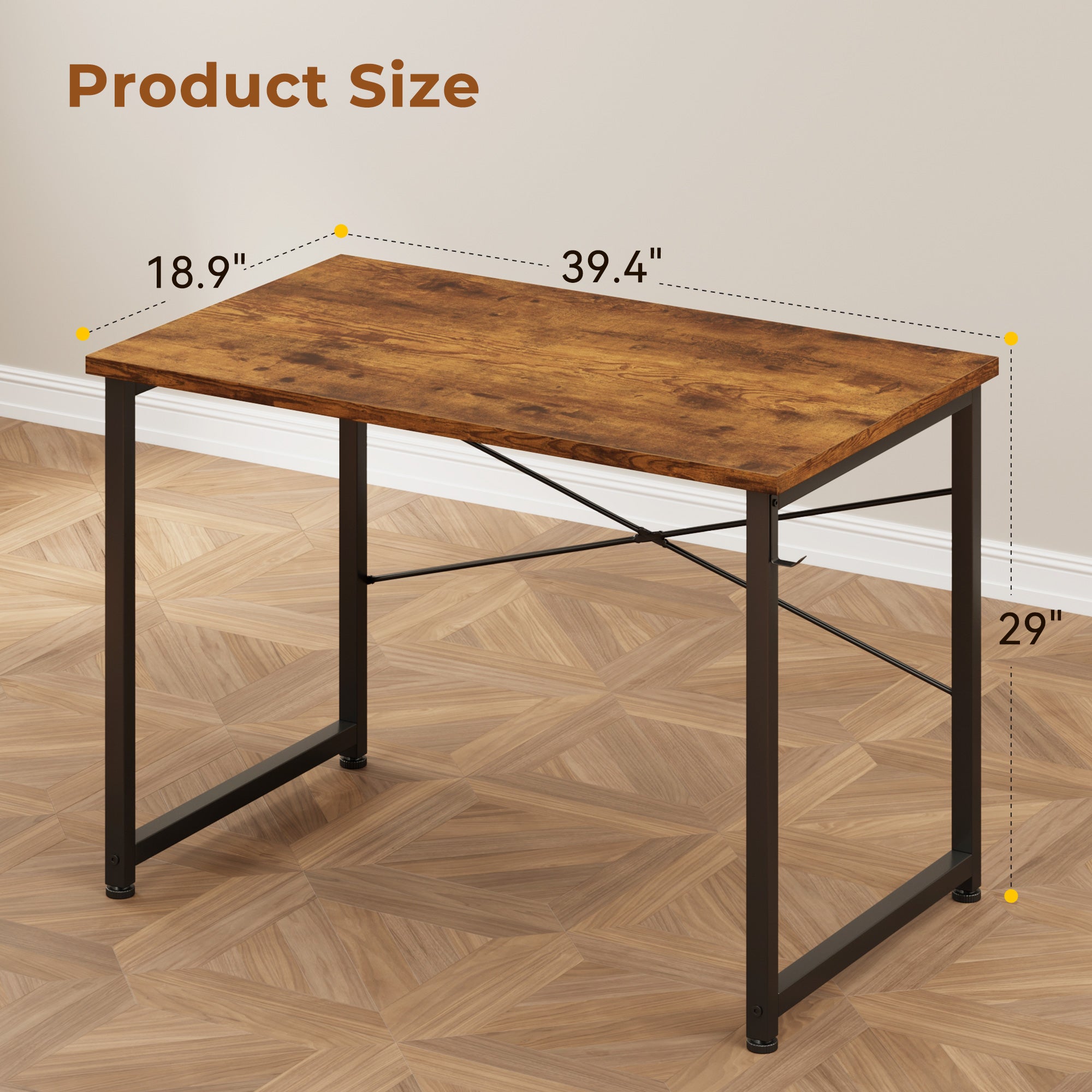 AODK 40 Inch Computer Desk with Headphone Hook, Simple Writing Desk for Home Office, Small Space Desk, Vintage
