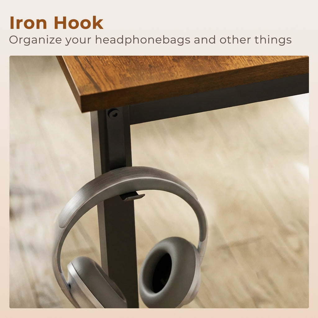 AODK 40 Inch Computer Desk with Headphone Hook, Simple Writing Desk for Home Office, Small Space Desk, Vintage