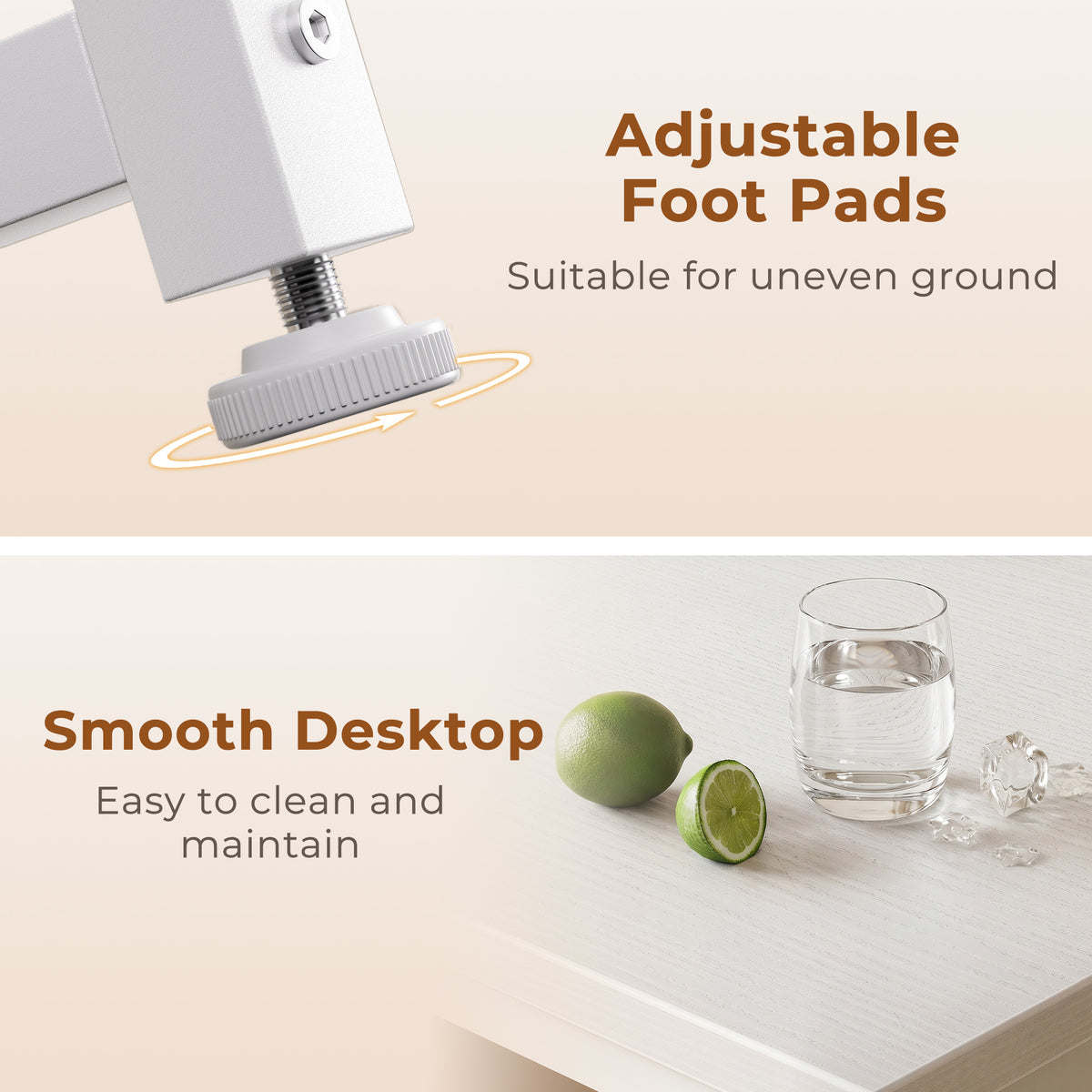 AODK 40" Computer Desk with 6 Drawers, Corner Computer Desk with Reversible Storage, Modern Home Office Desk for Small Space, Pure White